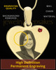 January Gold Heart Photo Engraved Pendant