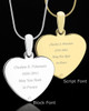 May Gold Heart Photo Engraved Pendant