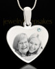 April Stainless Steel Memories Heart Photo Pendant