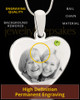 August Stainless Steel Memories Heart Photo Pendant