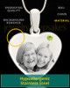 August Stainless Steel Memories Heart Photo Pendant