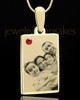 July Rectangle Gold Plated Photo Engraved Pendant