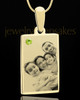 August Rectangle Gold Plated Photo Engraved Pendant