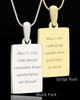 November Rectangle Gold Plated Photo Engraved Pendant