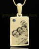 December Rectangle Gold Plated Photo Engraved Pendant