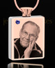 September Rose Gold Plated Photo Engraved Rectangle Cremation Pendant