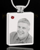 January Stainless Steel Photo Engraved Rectangle Cremation Pendant