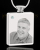 April Stainless Steel Photo Engraved Rectangle Cremation Pendant