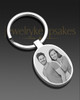 Photo Engraved Oval Stainless Keychain