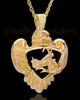 14K Gold Cycle Heart Cremation Jewelry