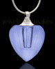Blue Charmed Heart Glass Cremation Jewelry