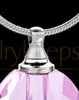 Pink Etched Sphere Glass Cremation Pendant