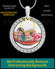 Stainless Steel Etched Circle Full Color Photo Engraved Pendant