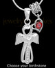 Sterling Silver Heavenly Attendant With Birthstone Cremation Urn Pendant