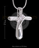 14K White Gold Elegant Cross Cremation Pendant