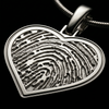 Custom Engravable Heart Thumbprint Pendant Necklace In Sterling Silver