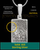 Sterling Silver Rectangle Thumbprint Pendant