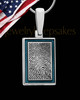 Indigo Framed Rectangle Sterling Silver Thumbprint Pendant