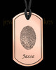 Copper Dog Tag Thumbprint Pendant