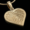 Custom Gold Plated Heart Thumbprint Pendant Necklace With Engraving