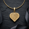 Custom Gold Plated Heart Thumbprint Pendant Necklace With Engraving