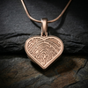 Rose Gold Plated Thumbprint Heart Pendant