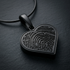 Thumbprint Heart Black Plated Pendant