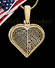 Gold Plated Two-print Heart Sterling Silver Thumbprint Pendant