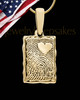Gold Plated Sterling My Love Rectangle Thumbprint Pendant