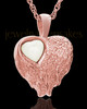 Cremation Jewelry 14k Rose Gold Forever Loved Heart Keepsake