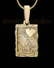 Solid 14k Gold My Love Rectangle Thumbprint Pendant