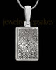 Solid 14k White Gold Rectangle Thumbprint Pendant