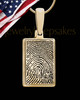 Solid 14k Gold Rectangle Thumbprint Pendant