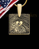 Solid 14k Gold Tender Heart Square Thumbprint Pendant