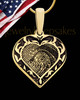 Gold Plated Sterling Fancy Filigree Heart Thumbprint Pendant