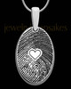 Sterling Silver Heartfelt Oval Heart Thumbprint Pendant