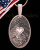 Rose Gold Plated over Sterling Heartfelt Oval Heart Thumbprint Pendant