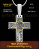 Divine Cross Sterling Silver Thumbprint Pendant