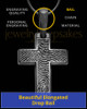 Divine Cross Black Plated over Sterling Thumbprint Pendant