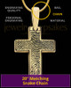 Divine Cross Solid 14k Gold Thumbprint Pendant