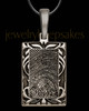 Filigree Antique Sterling Silver Rectangle Thumbprint Pendant