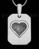 Stainless Steel Brushed Octagon with Heart Thumbprint Pendant