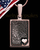 Rose Gold Sterling Silver Rectangle with Raised Thumbprint Pendant