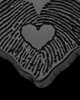 Black Sterling Cut Petite Heart Thumbprint Pendant with Signature on Back