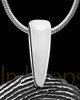 Solid 14K White Gold Small Signature Dog Tag Thumbprint Pendant