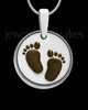 Tiny Toes Round Silver Ash Jewelry