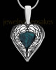 Solid 14K White Gold Heart In Flight Ash Jewelry