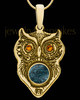 Solid 14K Gold Birthstone Owl Ash Jewelry