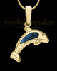 Dainty Dolphin Gold Plated with Indigo Ash Jewelry