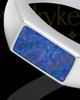 Men's Tacoma Ocean Tide Opal Silver Ash Ring